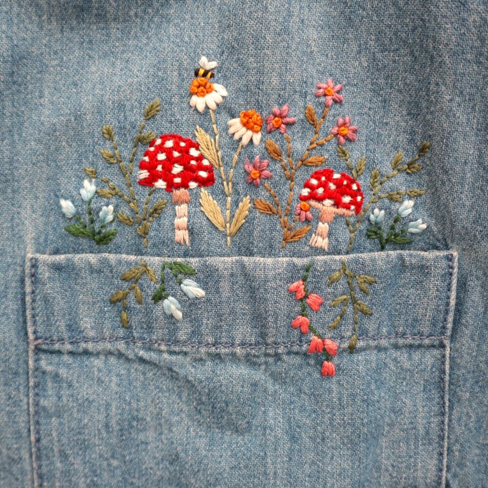 Custom Embroidered Pocket Chambray Shirt | 2X
